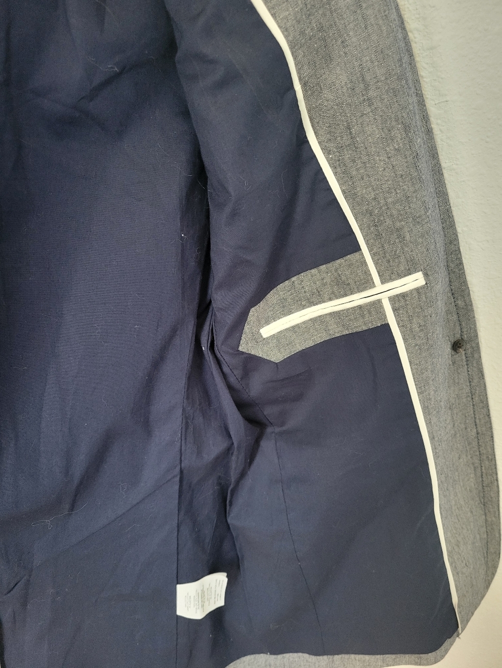 J Crew 100% Cotton Heather Blue Blazer Jacket EUC Sz 2 - Picture 7 of 12
